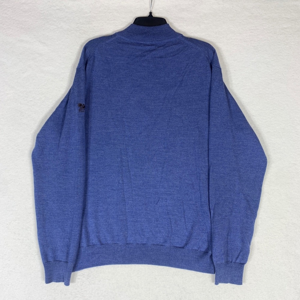 Peter Millar Sweater Men's Large Blue  1/4 Zip Merino Wool Golf Pullover - Picture 5 of 12